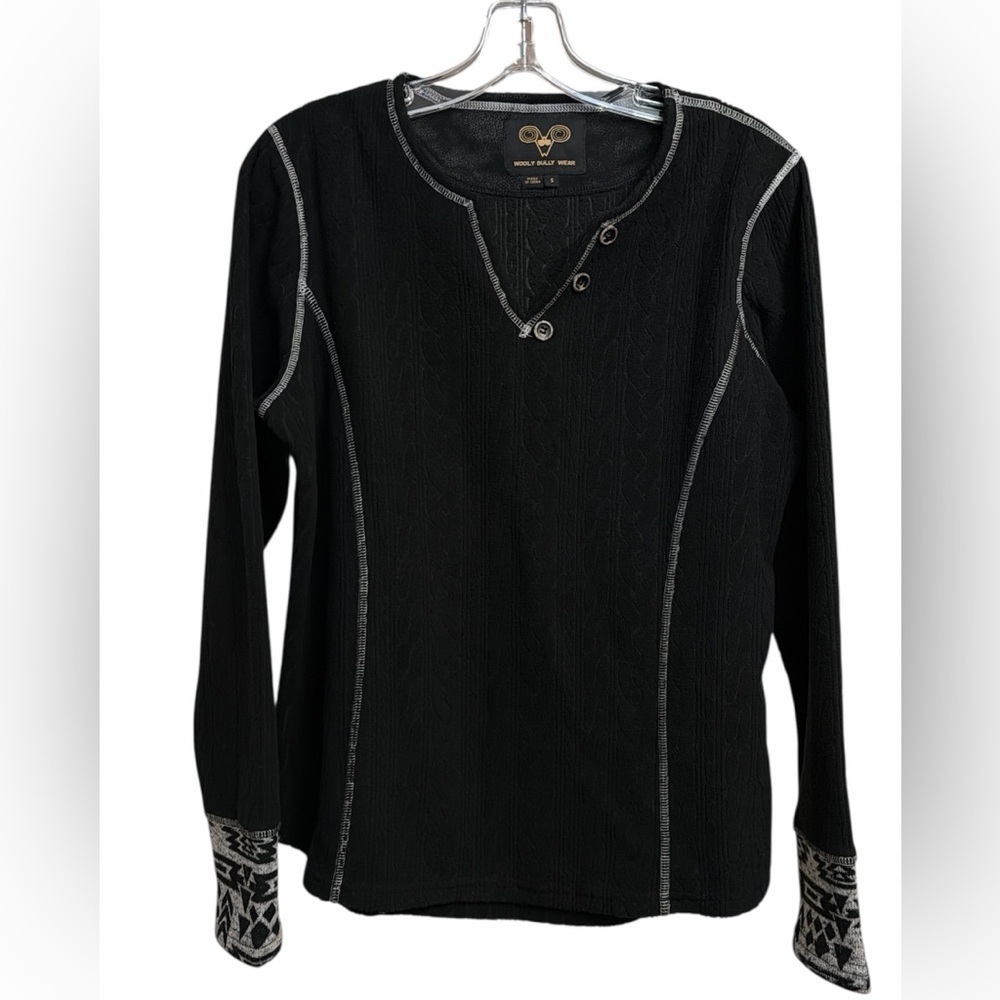 Black Long Sleeve Henley